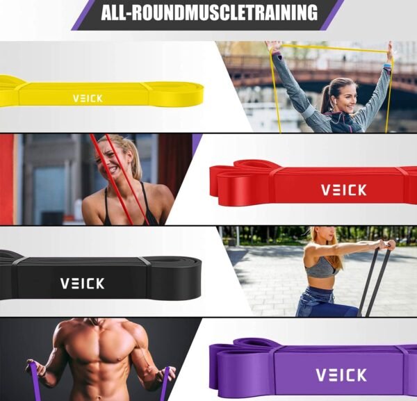 VEICK Resistance Bands for Working Out, Exercise Bands, Workout Bands, Pull Up Assistance Bands, Long Heavy Stretch Bands Set for Men and Women, Power Weight Gym at Home Fitness Equipment - Image 5