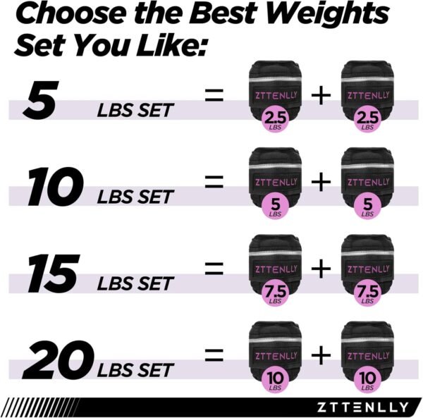 5/10/15/18/20lbs Pair Adjustable Ankle Weights with Carry Bag Sets for Women Men Kids To Running, Walking, Fitness Training, Yoga, - Image 6