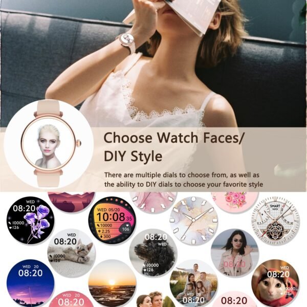 Smart Watch for Women with Answer/Make Call,1.27" HD Waterproof with DIY Faces,Fitness Tracker Smart Watch with Heart Rate,SpO2,Sleep Monitoring Compatible with iOS/Android - Image 7