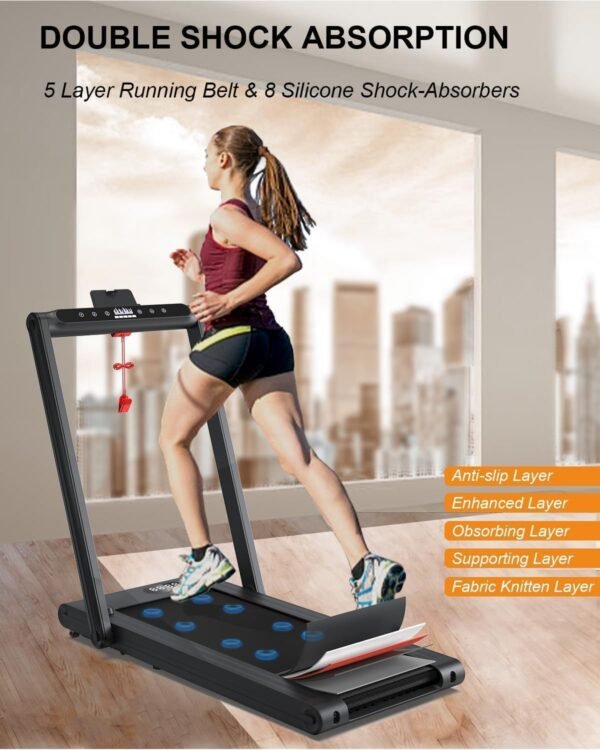 Walking Treadmill - Treadmills for Home & Office - Portable Treadmill with Remote Control, LED Display, 265 LB Capacity, Space-Saving Compact Treadmill for Walking, Jogging, and Running - Image 4