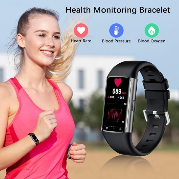 Smart Watch, Health Fitness Tracker Watch with 24/7 Heart Rate,Blood Pressure Monitor,Blood Oxygen,Sleep Tracker,Pedometer, IP68 Waterproof Activity Trackers Compatible with Android & iPhone Women Men - Image 3