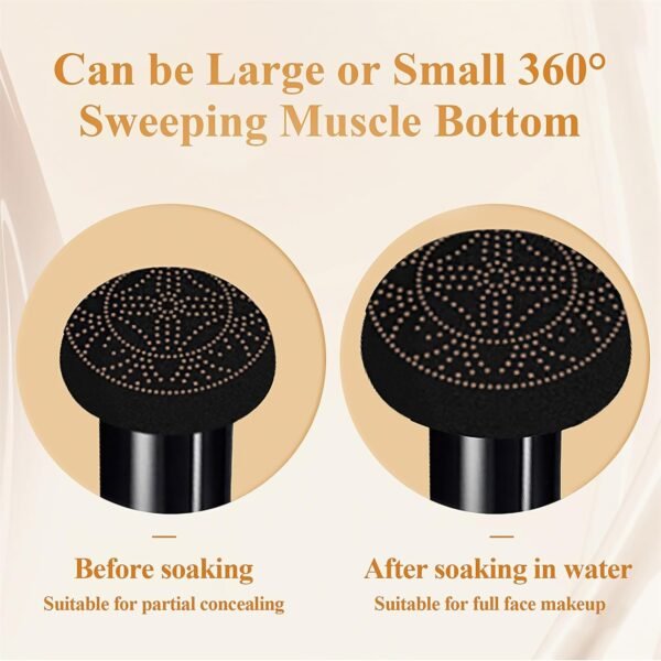 Mushroom Head Air Cushion CC Cream Strong Concealer, Moisturizing BB Cream Makeup Base Primer Even Skin Tone for All Skin Types, Face Makeup Cushion Foundation Long Lasting (Nude) - Image 8