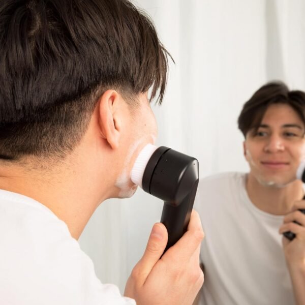 Facial Cleansing Brush (Daily Clean & Deep Exfoliation Modes) – 3 Brush Heads – IPX7 Waterproof, USB Rechargeable Device – Ideal for All Skin Types, Men and Women – Black - Image 4