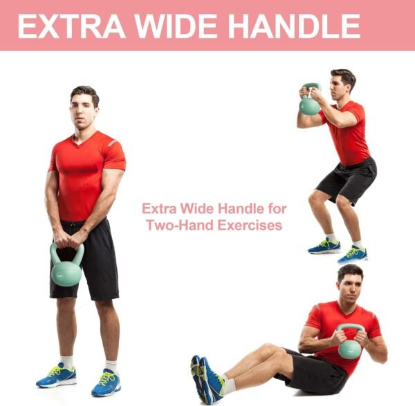 RUNWE Soft Kettlebell - Weight Options for 25, 20, 15, 10 and 5 LB Strength Training Kettlebells Weight Iron Sand Filled Shock-Proof Hand Weights for Women Men or Children - Image 8