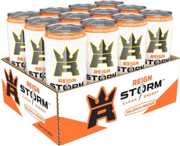 REIGN Storm, Valencia Orange, Fitness & Wellness Energy Drink, 12 Fl Oz (Pack of 12) - Image 3