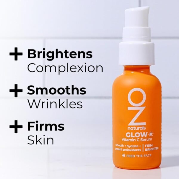 OZNaturals Glow Vitamin C Serum for Face - Brightening Anti Aging Serum with Hyaluronic Acid, Green Tea, and Vitamin E - Targets Age Spots - 1 oz - Image 6