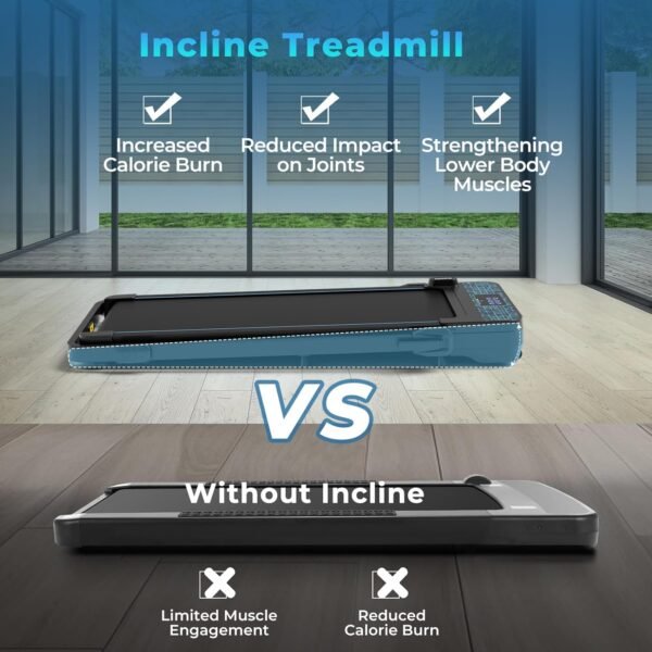 Goplus 2 in 1 Folding Treadmill, 300 LBS Capacity Walking Pad with Handle Bar, Under Desk Treadmill with Remote & APP Control and LED Display, Foldable Portable Treadmills for Home Small, Office - Image 4