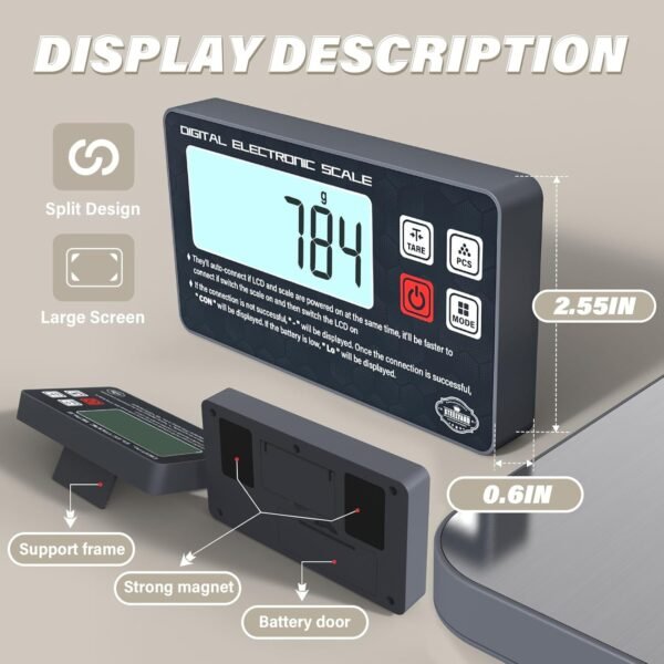 Split Kitchen Food Scale – 5kg Digital Electronic Food Weight Scale for Accurate Grams & Ounces | Ideal for Weight Loss, Baking, Coffee | Innovative Split Design for Clear Readings - Image 6
