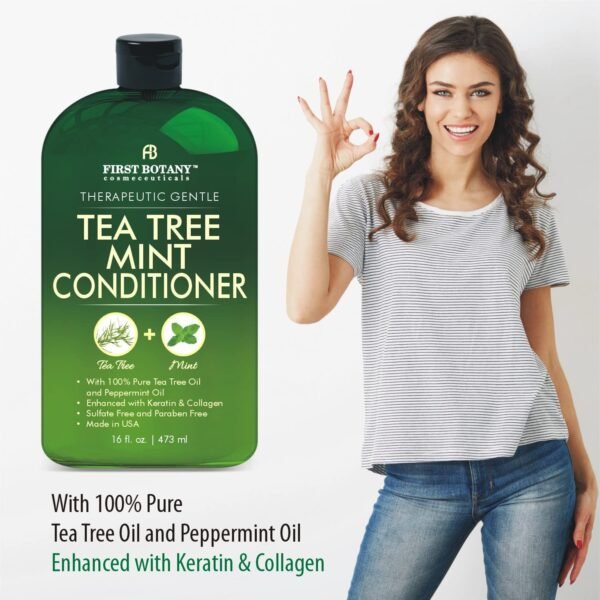 Tea Tree Mint Shampoo and Conditioner - Pure Tea Tree Oil & Peppermint Oil - Fights Hair Loss, Promotes Hair Growth, Fights Dandruff, Lice & Itchy Scalp - for Men and Women Sulfate Free - 16 fl oz x 2 - Image 7