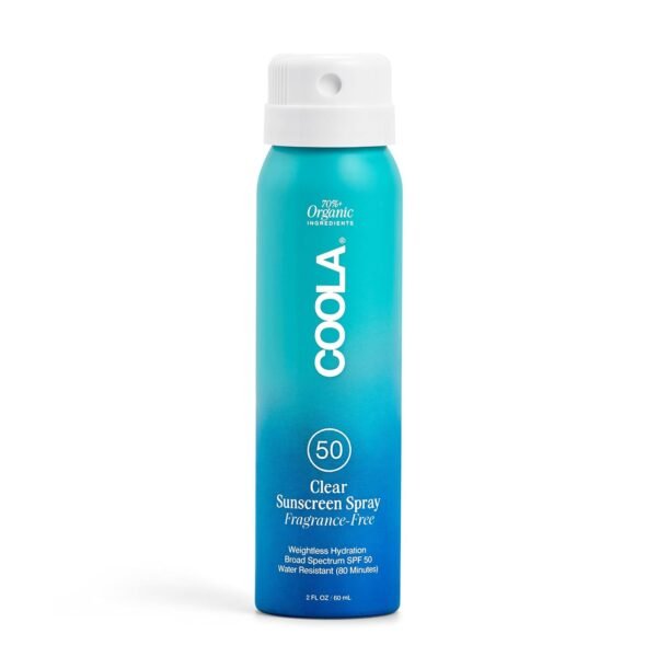 COOLA Organic Sunscreen SPF 50 Sunblock Spray, Dermatologist Tested Skin Care for Daily Protection, Vegan and Gluten Free, Fragrance Free, 2 Fl Oz - Image 2