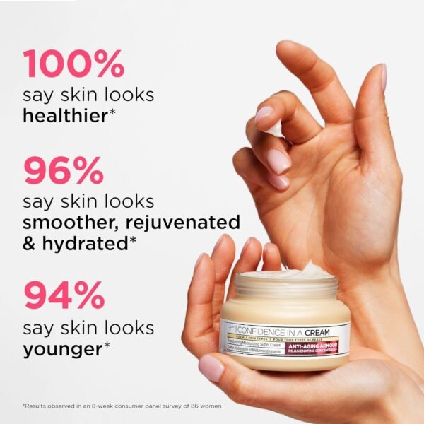 IT Cosmetics Confidence in a Cream Anti Aging Face Moisturizer – Visibly Reduces Fine Lines, Wrinkles & Signs of Aging Skin in 2 Weeks, 48HR Hydration with Hyaluronic Acid, Niacinamide - Image 3