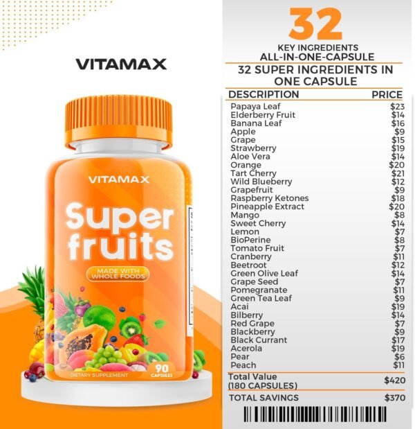 Super Fruit and Vegetable Supplements – Organic Whole Superfood Vitamins & Minerals – 90 Veggie and 90 Fruit Capsules for Women, Men, and Kids - Soy Free – Made in The USA - Image 7
