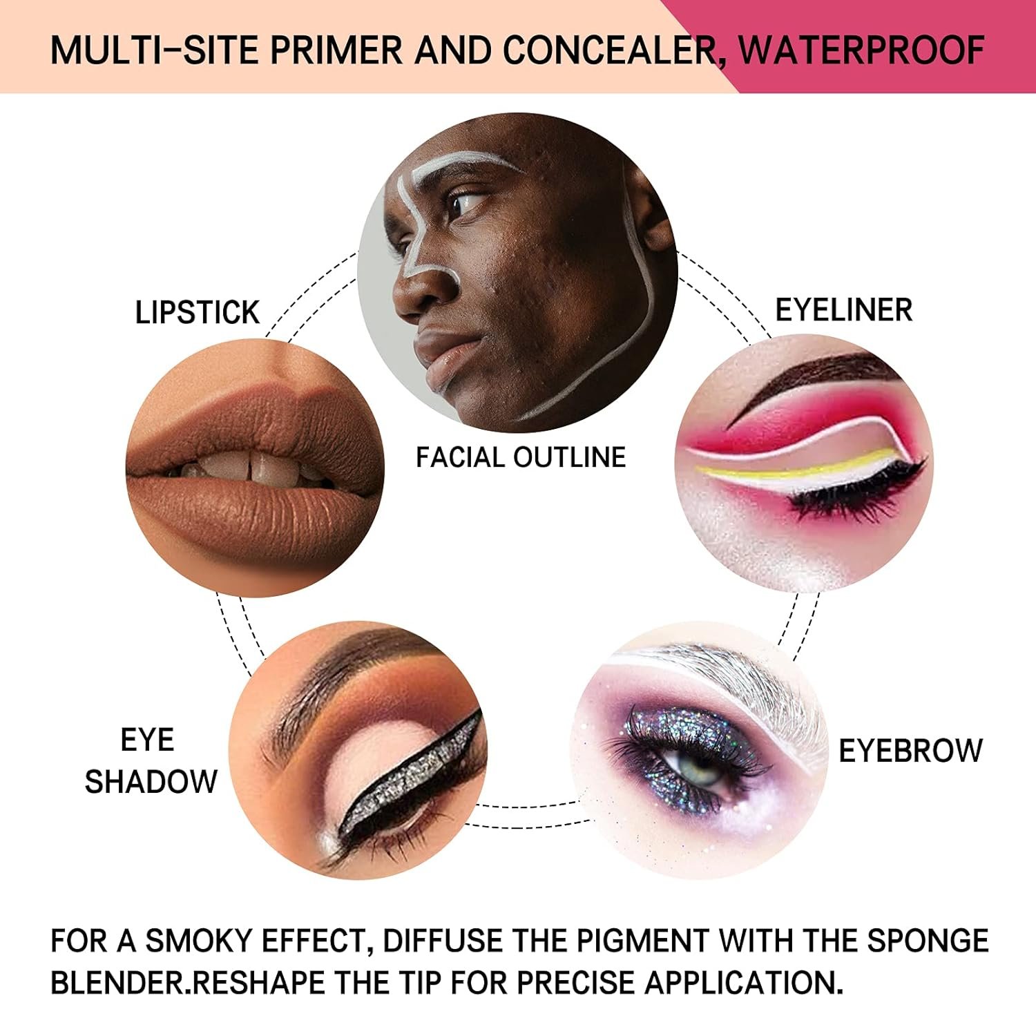 2 Pack Matte Eyeshadow Primer for Oily Lids White Eyeshadow No Crease Eye Primer Makeup Eyeshadow Base Waterproof & Smudge-proof & Long Lasting Cream Liquid Eye-shadow for All Shadows (Set A) - Image 8