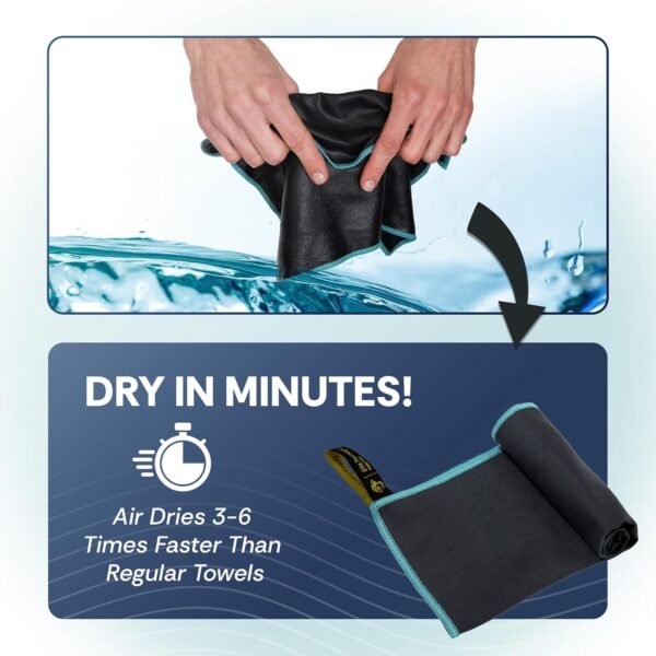 Elite Tail Magic- Lightweight Soft Compact Travel Towel | Quick Drying Backpacking Towel Ultralight with Loop Strap | Sport and Gym Microfiber Face Cloth Yoga | Small 12.5 x 9.6 inches - Image 6