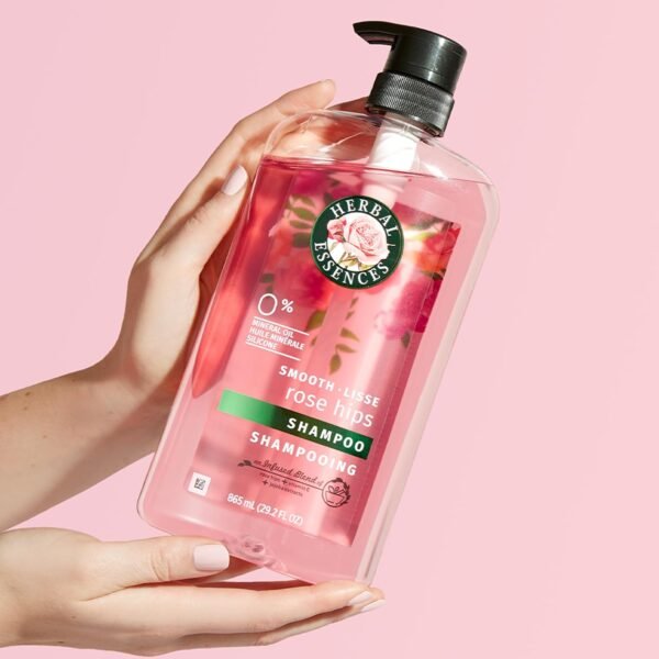 Herbal Essences Rose Hips Shampoo - Smooth, Shiny Hair with Vitamin E & Jojoba, Safe for Color Treated Hair, Floral Scent, Cruelty-Free, Dermatologist-Tested, 29.2 Fl Oz - Image 9