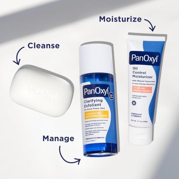 PanOxyl Acne Treatment Bar with 10% Benzoyl Peroxide, Maximum Strength Bar Soap for Face, Chest and Back, Benzoyl Peroxide Soap Body Wash, Vegan, For Acne Prone Skin, 4 oz - Image 9