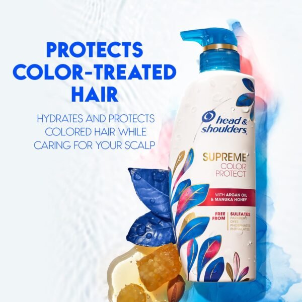 Head & Shoulders Dandruff Shampoo and Conditioner, Supreme Color Protect with Argan Oil and Manuka Honey, 11.8 Oz, 9.4 Oz - Image 3