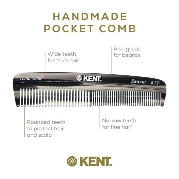 Kent Men's Beard Grooming Kit - Handmade Pocket Comb Set for Travel and Home Care, Mustache and Beard Combs - Image 4