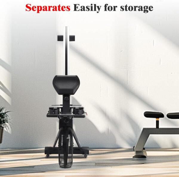 Air Resistance Rower Machine with Max Resistance of 66 LBS, Durable Metal Frame Row Machine, 16 Levels of Adjustable Resistance, Rowing Machines for Home with an Ergonomicall Designed Seat - Image 9