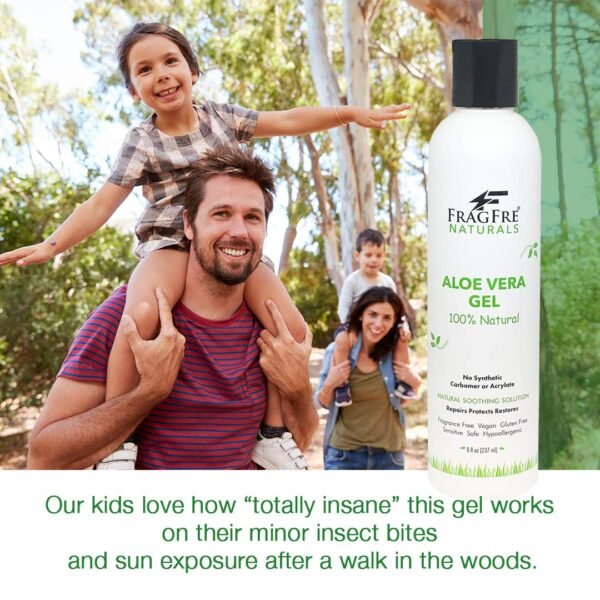 All-Natural Aloe Vera Gel 8 oz - No Synthetic Carbomer or Acrylate - 100% Natural Aloe Vera Soothing Gel - After Sun Exposure Skin Care - Fragrance Free Vegan Gluten Free - Image 3