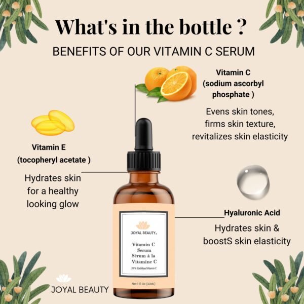 Joyal Beauty Vitamin C Serum with Hyaluronic Acid Vitamin E for Face and Skin. 20% Potent Vitamin C for Younger-look - Image 5