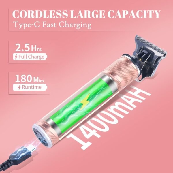 Ufree Hair Trimmer for Women, Bikini Trimmer Electric Razors Shaver for Women Grooming, Waterproof Hair Clippers Hair Cutting Kit, Gifts for Women (Rose Gold) - Image 5