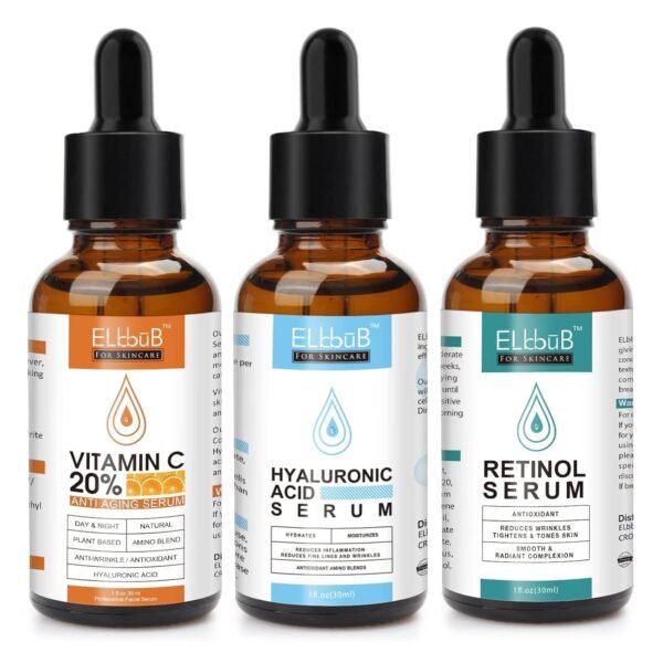 Age Defying Facial Serum 3 Pack, Vitamin C Serum, Retinol Serum and Hyaluronic Acid Serum For Anti Aging & Wrinkle - Boost Skin Collagen,Hydrate & Plump Skin - Image 2