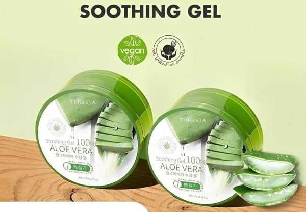 Teresia Aloe Vera Soothing Gel 300ml (2 Pack) | Made with 100 Percent Pure Aloe Vera - Organic Aloe Vera Gel Moisturizer for Face, Skin, Hair & Sunburn Relief - Image 4