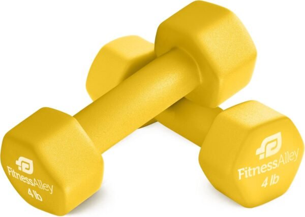 Neoprene Coated Workout Dumbbells set of 2 – Anti Roll, Non Slip with Smooth Grip Fitness & Exercise Dumbbells – Hexagon Shaped Hand Weights for Women & Men – Best Choice for Gyms & home use - Image 2