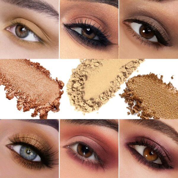 Nude Neutral Eyeshadow Palette, 25 Color Matte Shimmer Brown Gold Eye Shadow Palette, Pigment Naked Smokey Natural Eyeshadow Palette for Brown Eyes, Long Lasting Blendable Hypoallergenic Makeup Pallet - Image 9