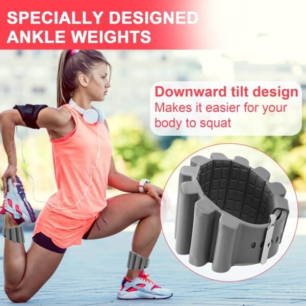 ADLIFE Adjustable Ankle Weights Exercise Weights for Women and Men 2 lbs Wearable Weighted Wrist Bangles, Arm Leg Weight Set (1 lb Each) for Aerobics,Yoga, Running, Home Gym Workout, Strength Training, Pool Exercise - Image 5