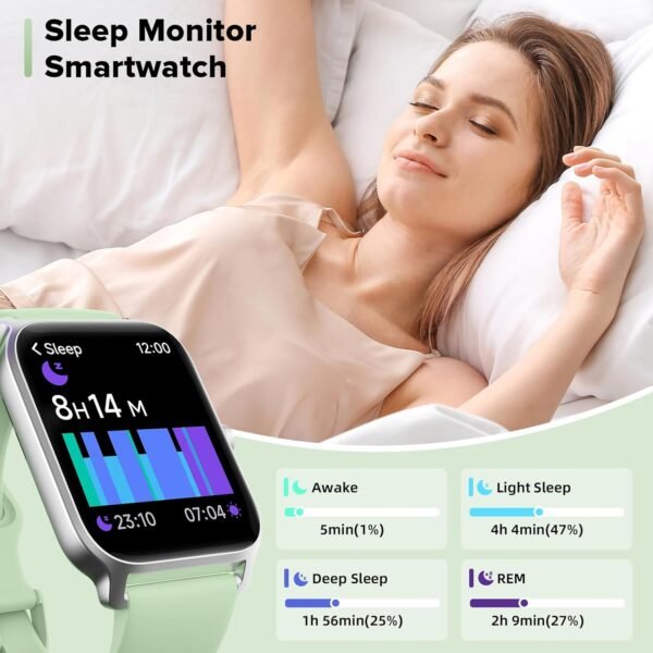 Smart Watch for Women Men, Smartwatch 1.8'' Alexa Built-in Fitness Tracker IP68 Waterproof Watch for Women Compatible for Android & iOS with Bluetooth Calls, IP68 Heart Rate/Sleep/SpO2 Monitor, 110+ - Image 3
