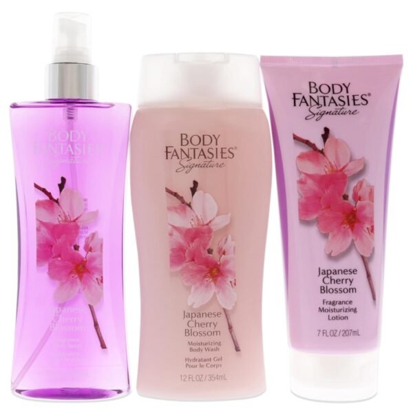 Body Fantasies Signature Japanese Cherry Blossom 3 Piece Gift Set for Women - Image 3
