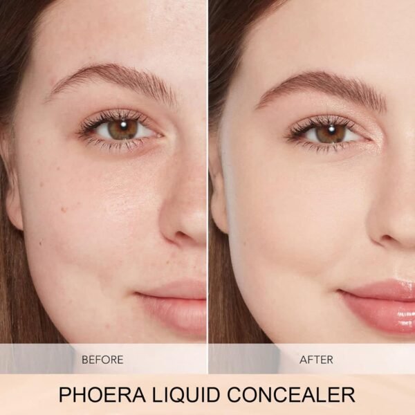 PHOERA Concealer, Lightweight, Full Coverage, Long Lasting, Corrects, Hydrates, Highlights, Matte Finish, All-Day Wear,with Concealer Brush (103#BEIGE) - Image 4
