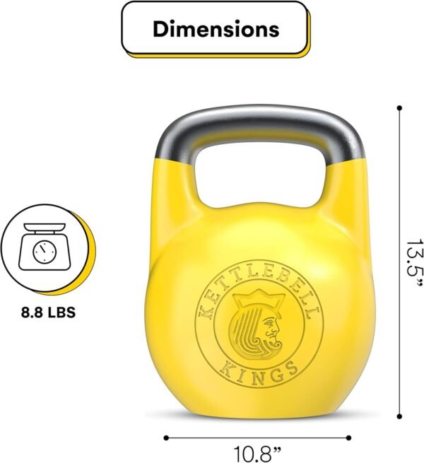 Kettlebell Kings Competition Kettlebells Weight (33mm handle) 4-32 KG | Hand weights Workout Gym Equipment & Strength training sets for Women & Men | Weights set for Home Gym - Image 4