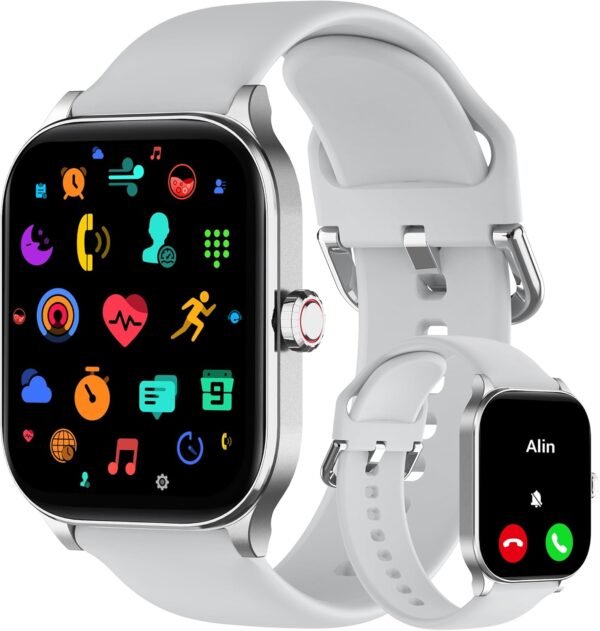 Smart Watch (Answer/Make Call), 1.85" Smartwatch for Android Phones and iPhone with Heart Rate,Sleep Monitor,Pedometer, 100+Sports Fitness Watch, IP68 Waterproof Fitness Tracker for Men Women - Image 2