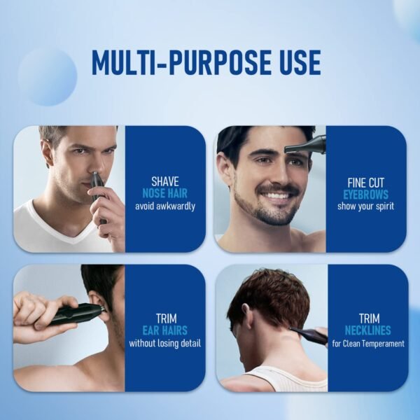 SUPRENT Rechargeable USB-C Nose Trimmer - Nose Ear Hair Trimmer for Men with IPX7 Waterproof Wet/Dry- Precision & Painless Eyebrow & Facial Hair Trimmer Kit (New Version) - Image 7