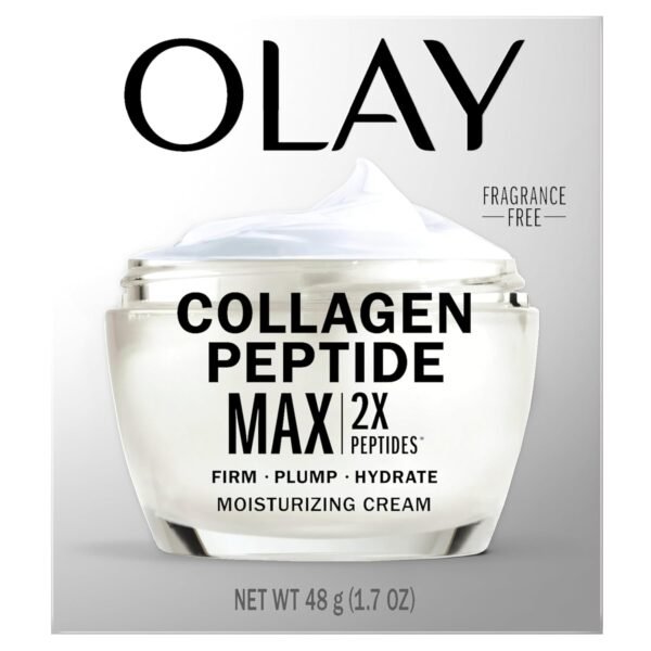 Olay Collagen Peptide MAX Face Moisturizer, Firm - Plump - Hydrate, Fragrance Free Cream with Vitamin B3, 1.7 oz - Image 9