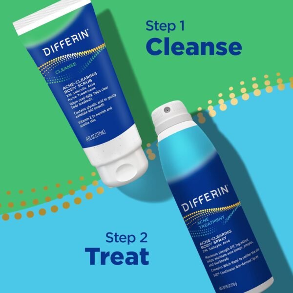 Differin Body Scrub with Salicylic Acid Acne Clearing Improves Tone and Texture Prone Skin on Back Shoulders and Chest, 8 Oz (Packaging May Vary) - Image 7