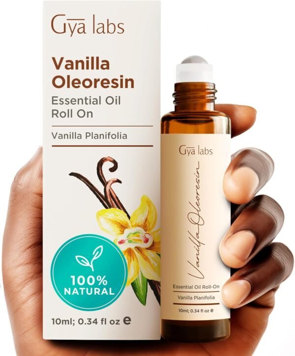 Gya Labs Vanilla Essential Oil Roll on for Skin - 100% Pure Natural Vanilla Perfume Oil for Women, Self Care Roller Aromatherapy, Alcohol Free, Travel Size (0.34 Fl Oz) - Image 2