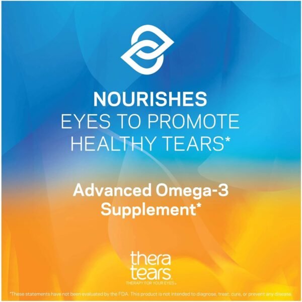 TheraTears 1200mg Omega 3 Supplement for Eye Nutrition, Organic Flaxseed Triglyceride Fish Oil and Vitamin E, 180 Count - Image 5