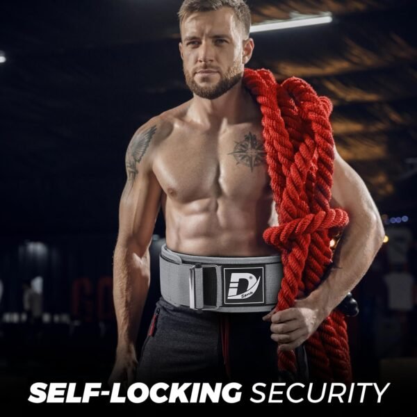 DEFY Self Locking Weight Lifting Belt – Premium Weightlifting Belt for Powerlifting, Bodybuilding, Cross Training & Back Support – Adjustable Workout Belt for Men & Women - Image 4