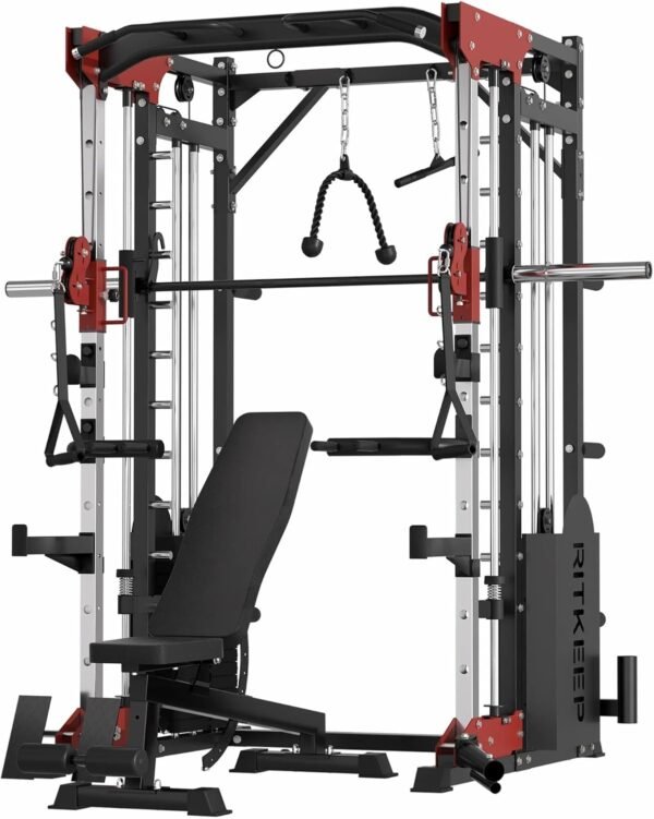 PMAX 5600 Dual Cable Pulley System Home Gym Machine All-in-One Station with Integrated Weight System and RAB 2000 Bench for Enhanced Workout and Resistance Training at Home Gym - Image 2