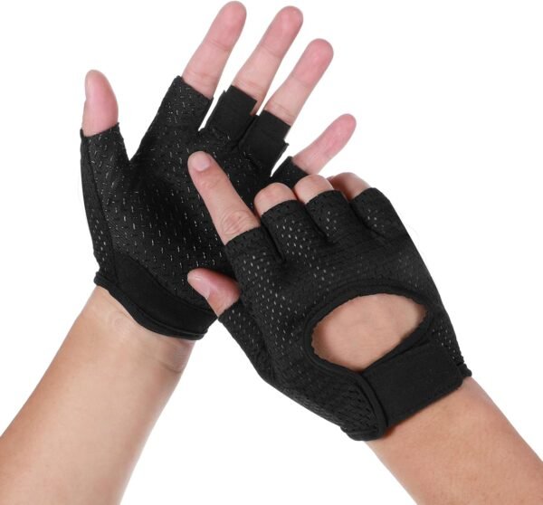 Workout Gloves Weight Lifting Breathable Gloves Black Gloves for Women Men Half-Finger Fitness Exercise Gloves for Gym Cycling Exercise Fitness Training Anti-Callus Glove - Image 2