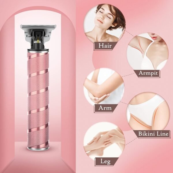 Ufree Hair Trimmer for Women, Bikini Trimmer Electric Razors Shaver for Women Grooming, Waterproof Hair Clippers Hair Cutting Kit, Gifts for Women (Rose Gold) - Image 3