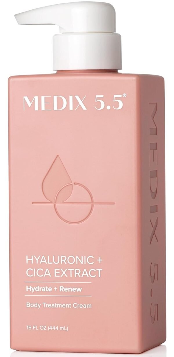 Medix 5.5 Hyaluronic Acid + Vitamin E Cream Body Lotion & Face Moisturizer | Hydrating Dry Skin Firming Lotion Minimizes Look Of Wrinkles, Stretch Marks, & Crepey Skin | Skin Care Products | 15 Fl Oz - Image 2