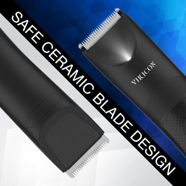 VIKICON Manscape Trimmer for Men - IPX7 Waterproof Ball Trimmer w/Light & Ceramic Blade, Body Groomer for Pubic/Body/Groin Grooming, Electric Razor Shavers, USB-C Charging, No Nicks, Gifts for Him Dad - Image 4