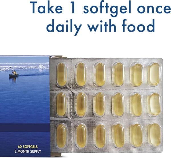 WHC, UnoCardio 1000 Fish Oil, 1300 mg of Pure Triglyceride Fish Oil with Omega-3 (1180 mg), 665 mg EPA and 445 mg DHA and 25 mcg (1000 IU) Vitamin D3 per softgel, Natural Orange, 60 softgels - Image 6