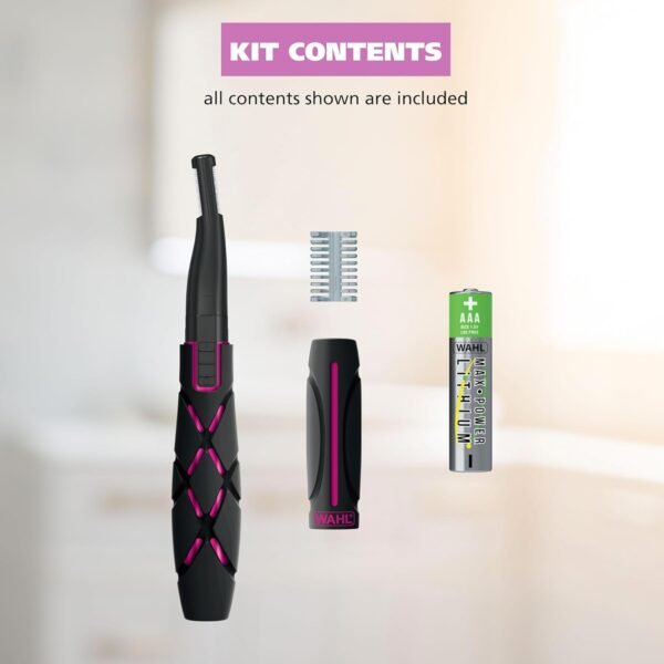 Wahl DualTech® Battery-Powered Hair Trimmer, Face Trimmer for Women Double Sided Detail Trimmer Head, Comfort Grip Body, Facial Hair Remover for Women Model 3026635 - Image 11