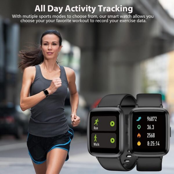 Fitness Tracker, Fitness Watch with Blood Oxygen, Blood Pressure & Heart Rate Monitor, Steps Calories Counter, Sleep Monitor, Pedometer 50 Meters Waterproof, Smart Watch for Android iPhones - Image 5